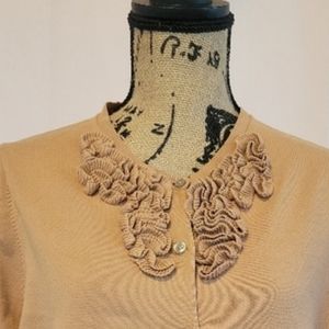 Land's End Tan Button-up Cardigan